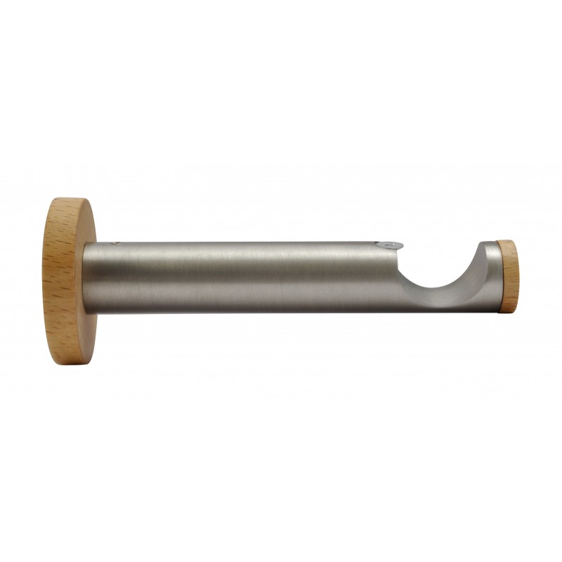 Support Tringle Ouvert D28 Saillie 125mm Nickel Brosse Miel