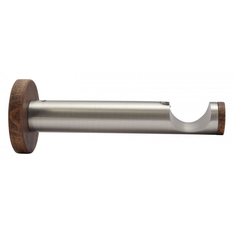 Support Tringle Ouvert D28 Saillie 125mm Nickel Brosse Cacao