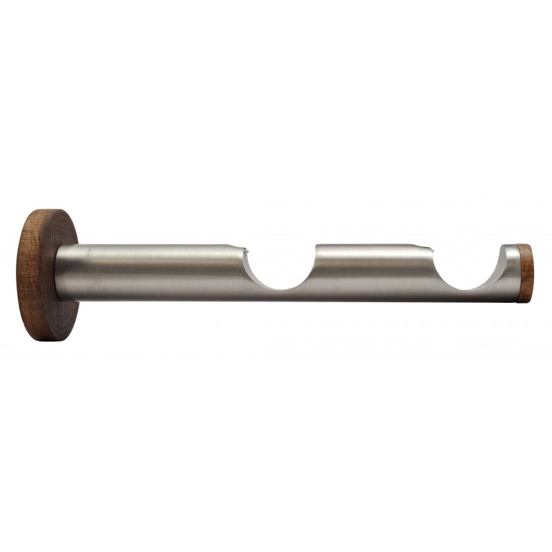 Support Tringle Double Ouvert D28 Et 28 Nickel Brosse Cacao